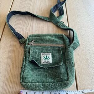 Ark imports men’s Green hemp Crossbody Bag